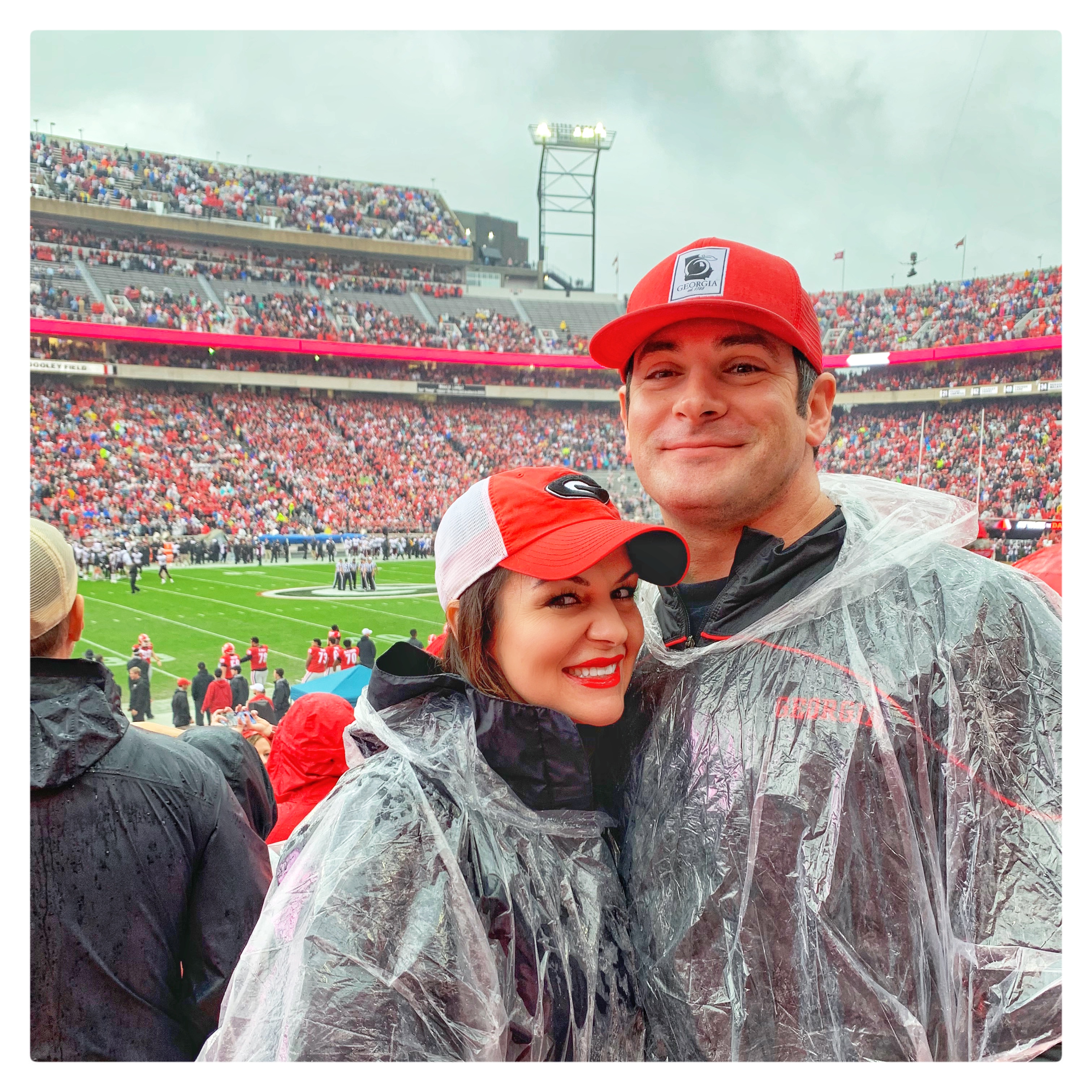 Stephanie with a friend at a UGA football game